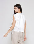ZES Ribbon On Side With Flower Embro Vest Wanita TSBOW001