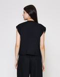 ZES Ribbon On Side With Flower Embro Vest Wanita TSBOW001