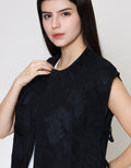 ZES Ribbon On Side With Flower Embro Vest Wanita TSBOW001