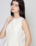 ZES Stripe Sleeveless Pleats Blouse Wanita NIFWT004
