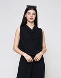 ZES Sleeveless Drape Blouse Wanita MPRWT005