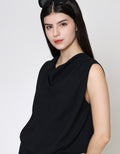 ZES Sleeveless Drape Blouse Wanita MPRWT005