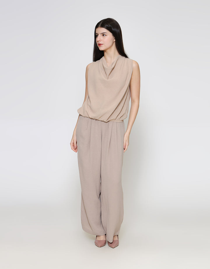ZES Sleeveless Drape Blouse Wanita MPRWT005