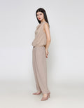 ZES Sleeveless Drape Blouse Wanita MPRWT005