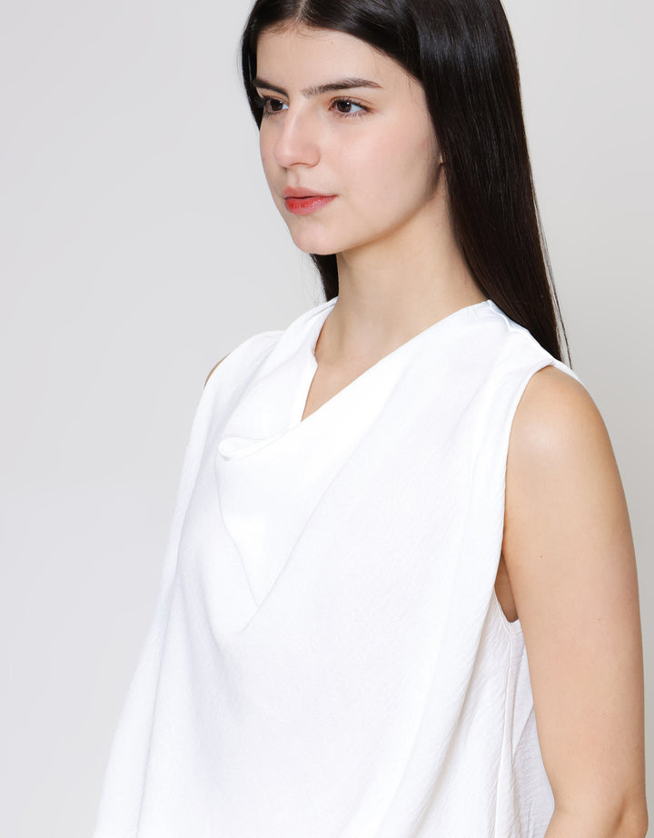 ZES Sleeveless Drape Blouse Wanita MPRWT005