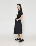 ZES Basic A Line Nylon Rok Midi Wanita MASWB004