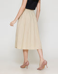 ZES Basic A Line Nylon Rok Midi Wanita MASWB004