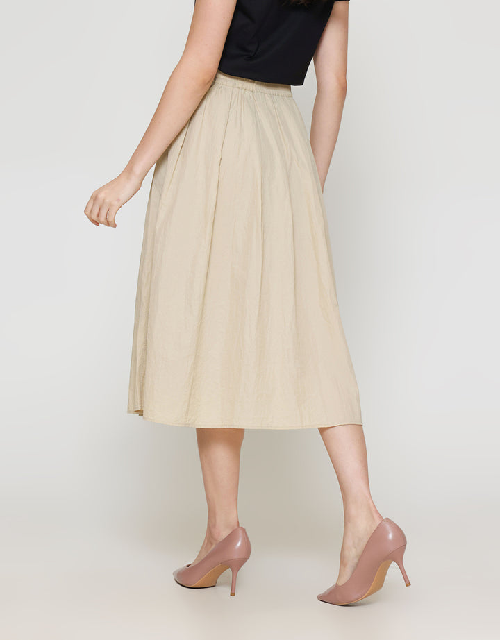 ZES Basic A Line Nylon Rok Midi Wanita MASWB004