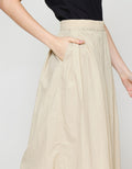 ZES Basic A Line Nylon Rok Midi Wanita MASWB004