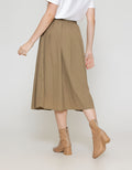 ZES Basic A Line Nylon Rok Midi Wanita MASWB004