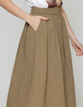 ZES Basic A Line Nylon Rok Midi Wanita MASWB004