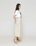 ZES Asymmetrical With Single Pocket Rok Midi Wanita MASWB006
