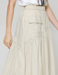 ZES Asymmetrical With Single Pocket Rok Midi Wanita MASWB006