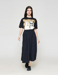 ZES Asymmetrical With Single Pocket Rok Midi Wanita MASWB006