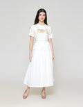 ZES Asymmetrical With Single Pocket Rok Midi Wanita MASWB006