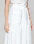 ZES Asymmetrical With Single Pocket Rok Midi Wanita MASWB006