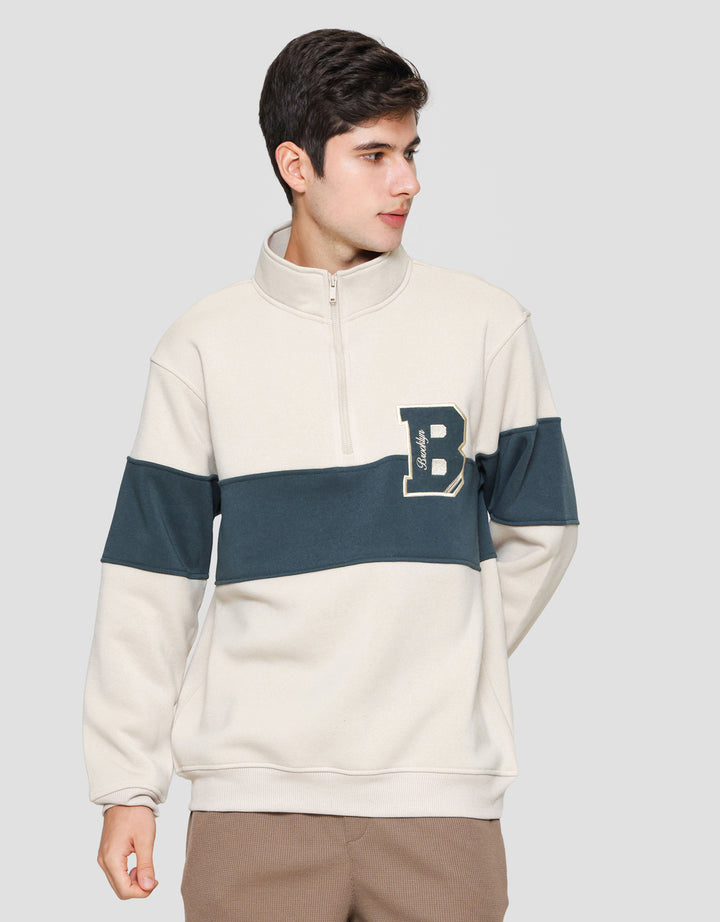 Nevada Half Zipper And Mix Sweater Pria