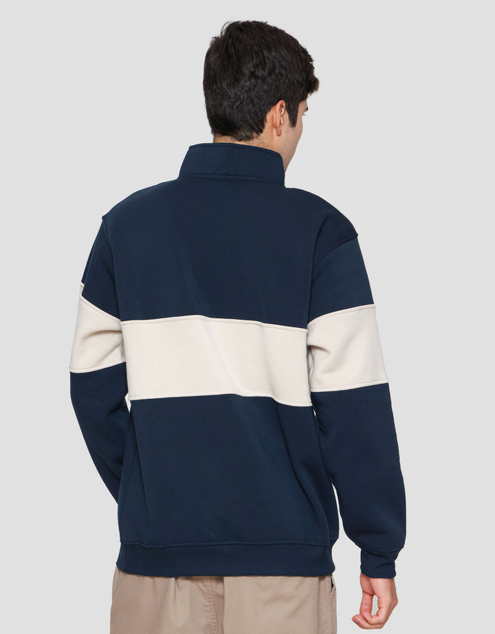 Nevada Half Zipper And Mix Sweater Pria