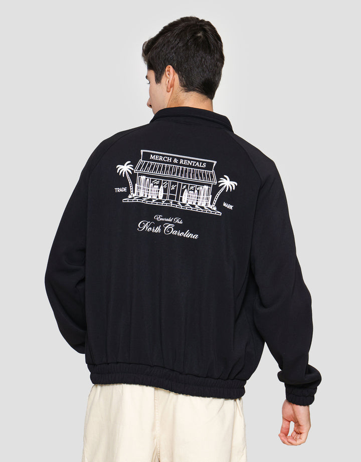 Nevada Fleece Zipper With Backprint Jaket Pria
