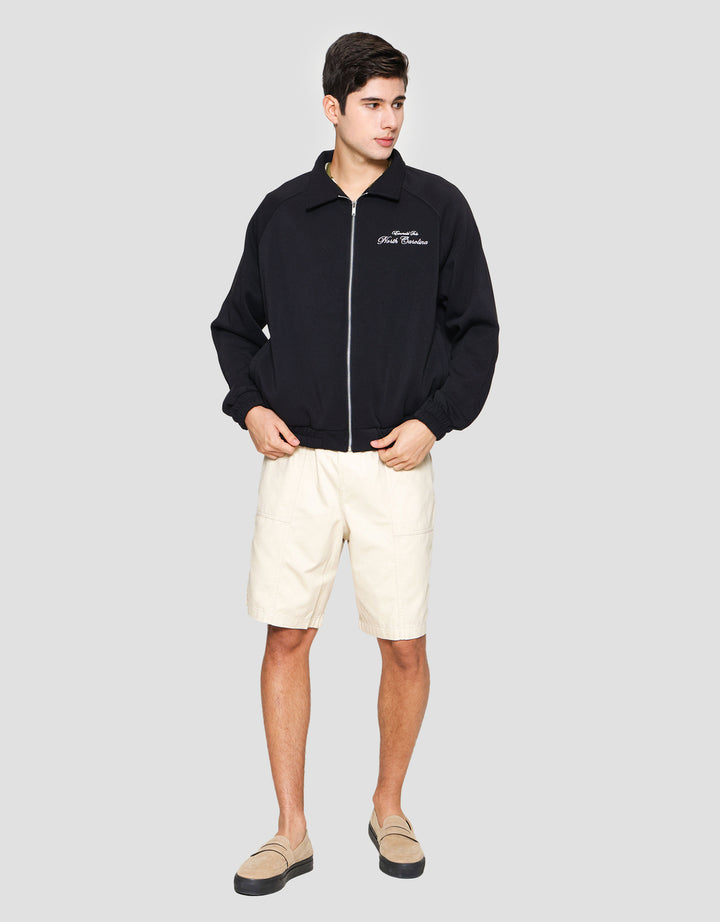 Nevada Fleece Zipper With Backprint Jaket Pria