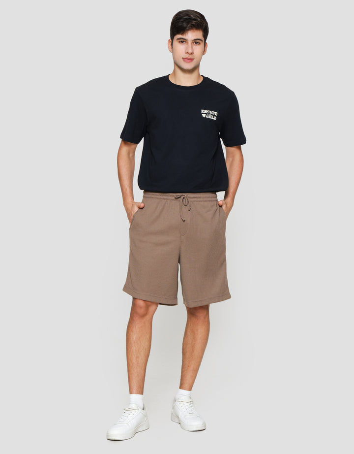 Nevada Knit Baggy Fit Texture Waffle Celana Pendek Pria