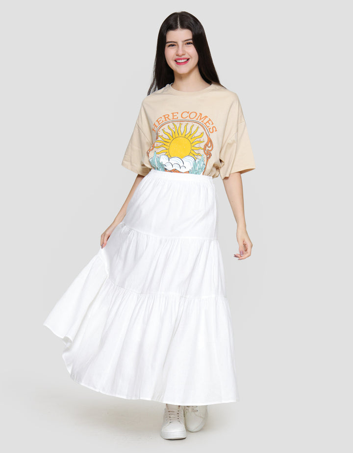 Nevada Woven Tier Rok Maxi Wanita