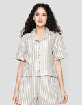 Nevada Boxy Linen Stripe Kemeja Wanita
