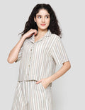 Nevada Boxy Linen Stripe Kemeja Wanita