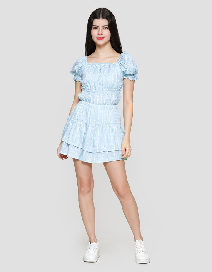 Nevada Woven Print Rok Mini Wanita