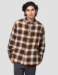Cardinal Casual Print Check Kemeja Lengan Panjang Pria