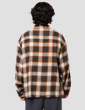 Cardinal Casual Print Check Kemeja Lengan Panjang Pria