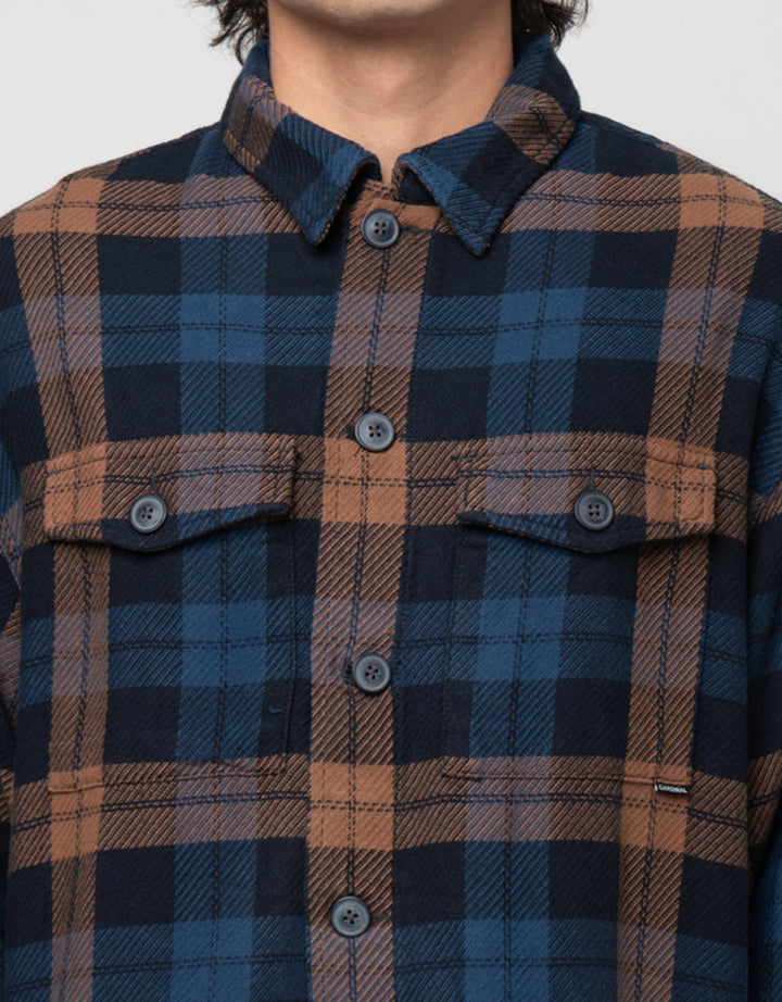 Cardinal Casual Print Big Check Kemeja Pria