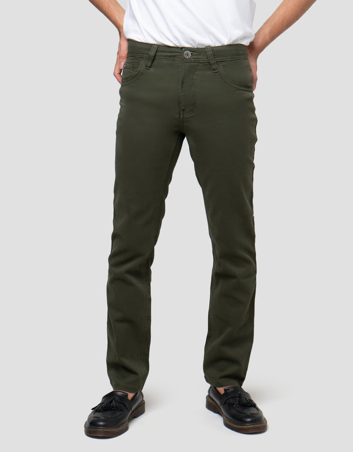 Cardinal Casual Zipper Celana Panjang Chinos Pria