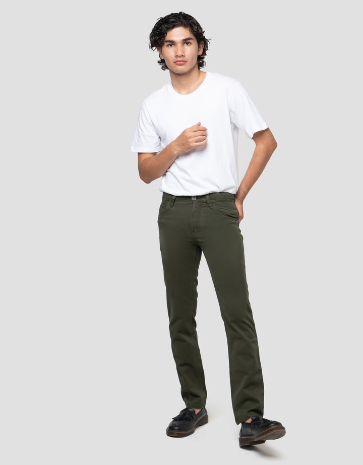 Cardinal Casual Zipper Celana Panjang Chinos Pria