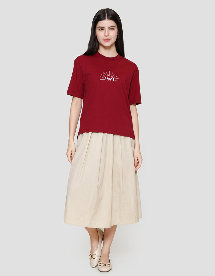 Suko Graphic Stich Sunshine Kaos Oversize Wanita