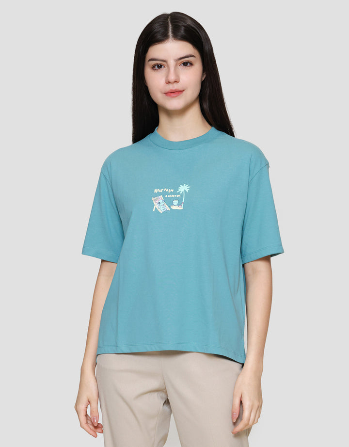 Suko Oversized Graphic Stich Keep Print Kaos Wanita