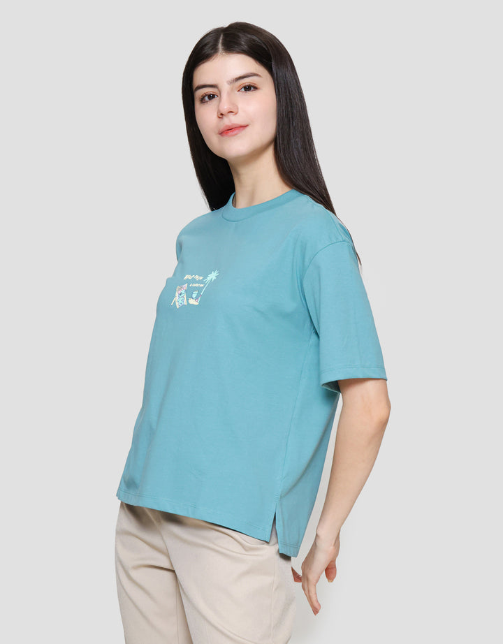 Suko Oversized Graphic Stich Keep Print Kaos Wanita