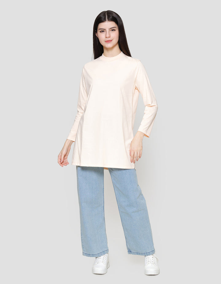 Suko Kerah Bulat Lengan Panjang Kaos Wanita