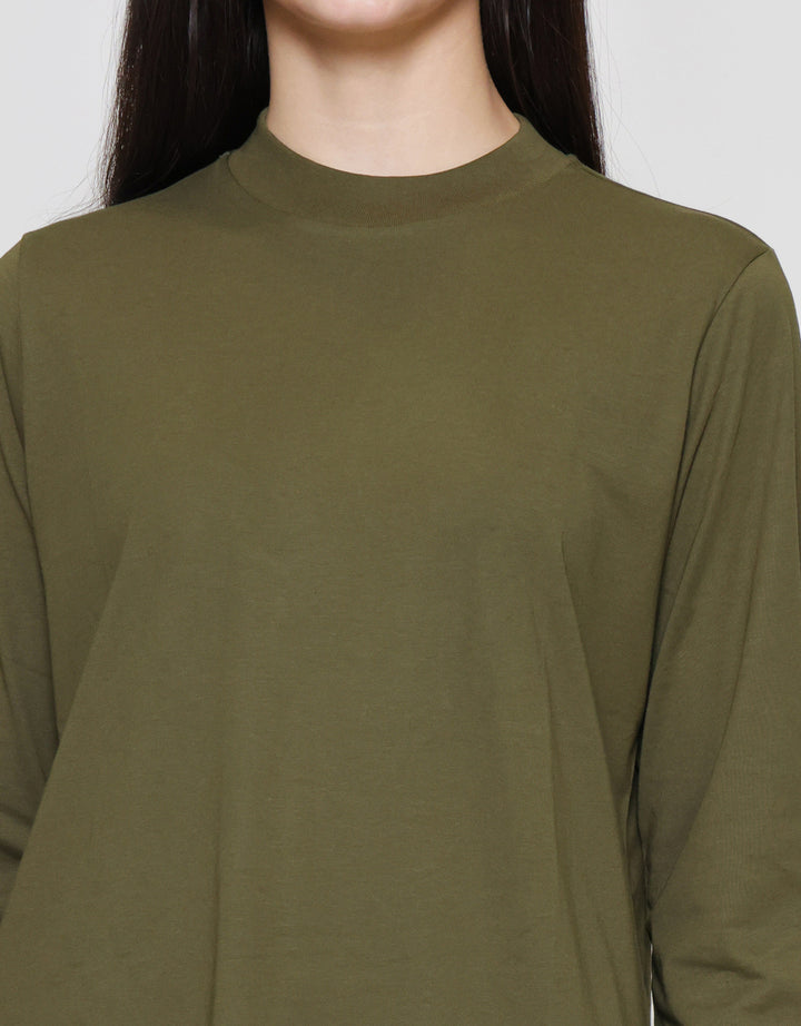 Suko Kerah Bulat Lengan Panjang Kaos Wanita