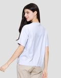 Suko Graphic Print Love Kerah Bulat Lengan Pendek Kaos Oversize Wanita