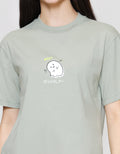 Suko Graphic Print Kerah Bulat Lengan Pendek Kaos Oversize Wanita