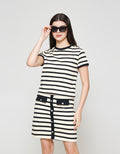 ZES Tee With Gold Button On Shoulder Kaos Wanita AMJTP001