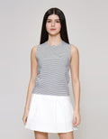 ZES Tanktop Basic Stripe Reg Kaos Tanktop Wanita BELKT008