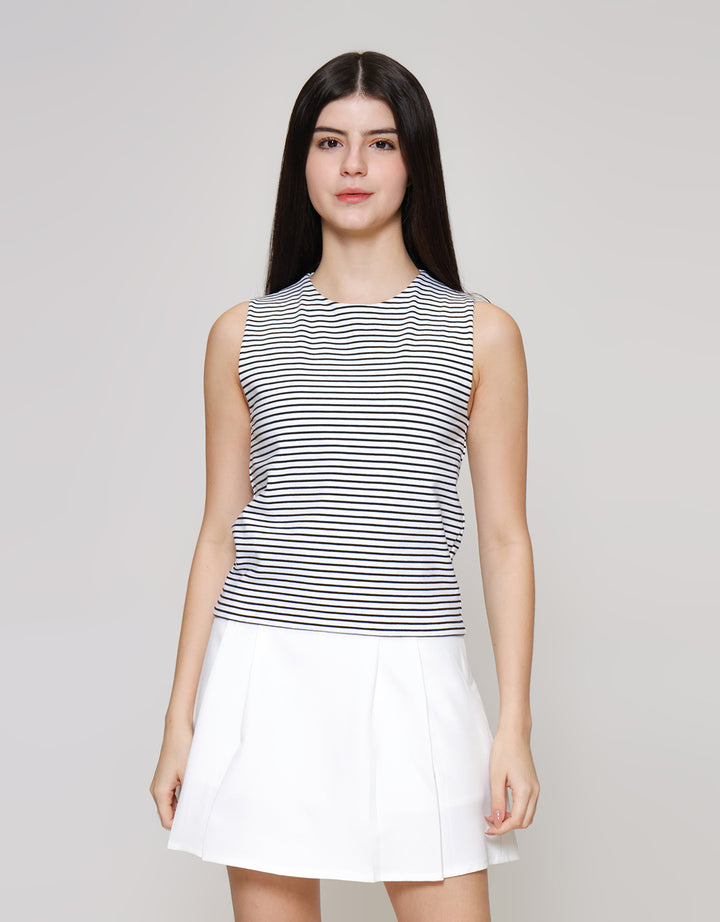 ZES Tanktop Basic Stripe Reg Kaos Tanktop Wanita BELKT008