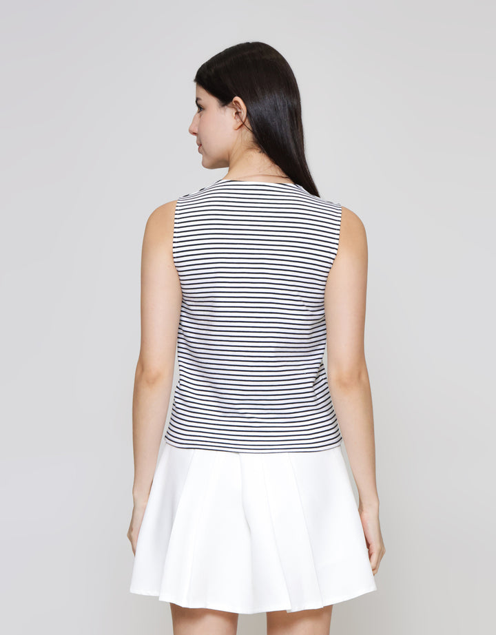 ZES Tanktop Basic Stripe Reg Kaos Tanktop Wanita BELKT008