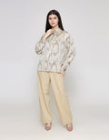 ZES Abstract Print Kemeja Wanita MELWT007