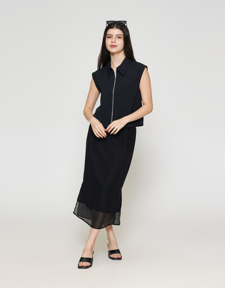 ZES Sleeveless With Zipper Kemeja Wanita MPRWT006