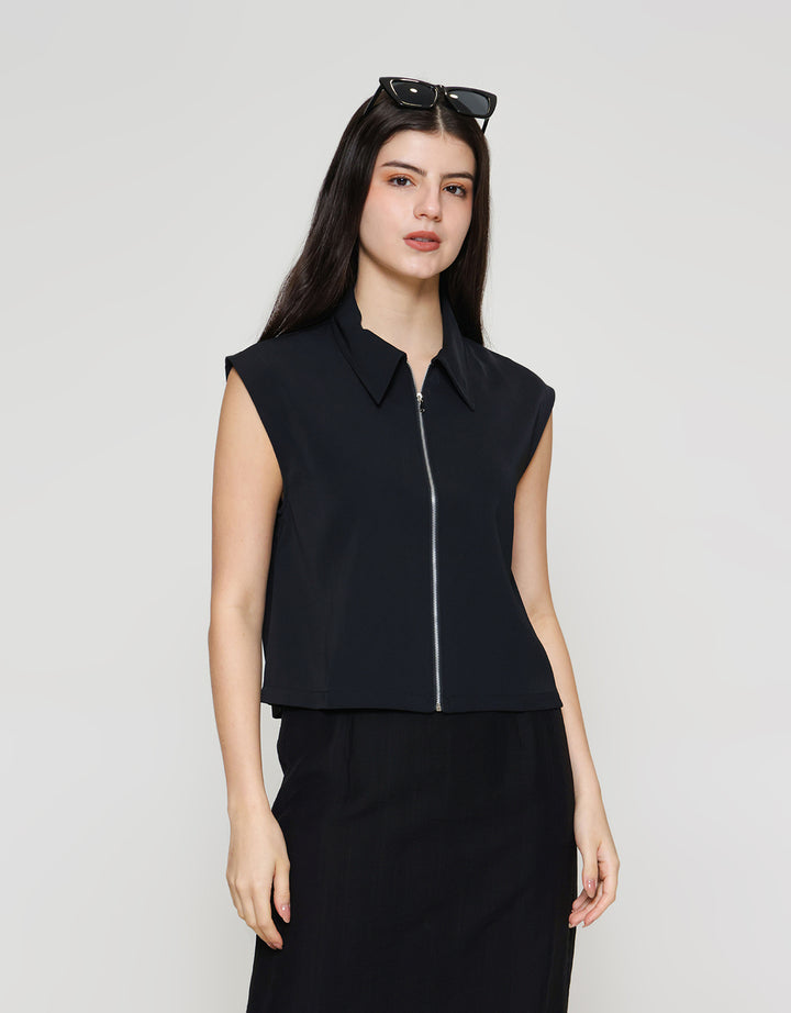 ZES Sleeveless With Zipper Kemeja Wanita MPRWT006