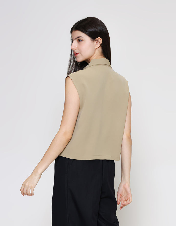 ZES Sleeveless With Zipper Kemeja Wanita MPRWT006