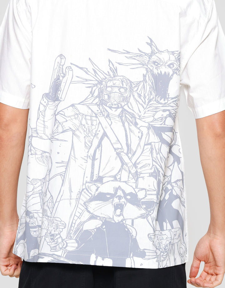 Marvel Rocket Fullprint Kaos Lengan Pendek Pria